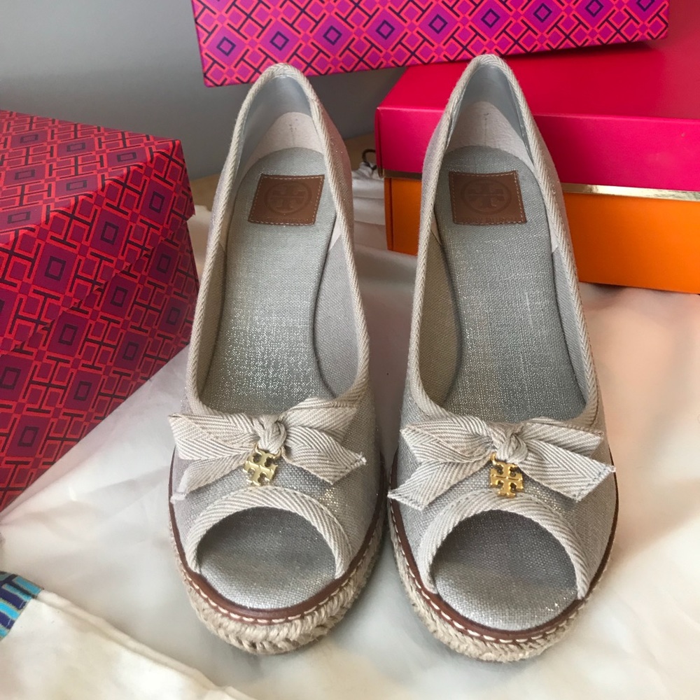Tory Burch Jackie Wedge 2 open toe shoe Size 8.5